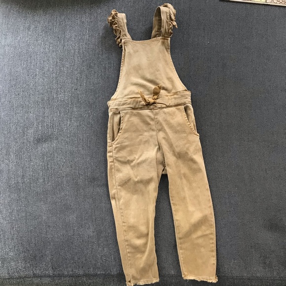 girls khaki overalls